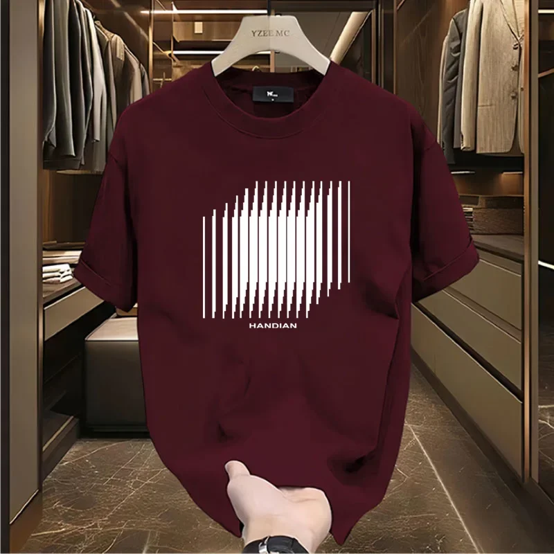 Винтажная мужская футболка с коротким рукавом в американском стиле свободная