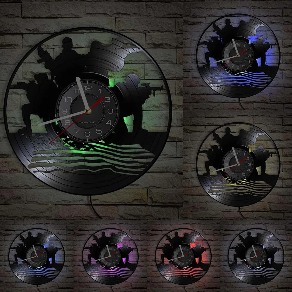Настенные часы в стиле милитари военные настенные с американским флагом