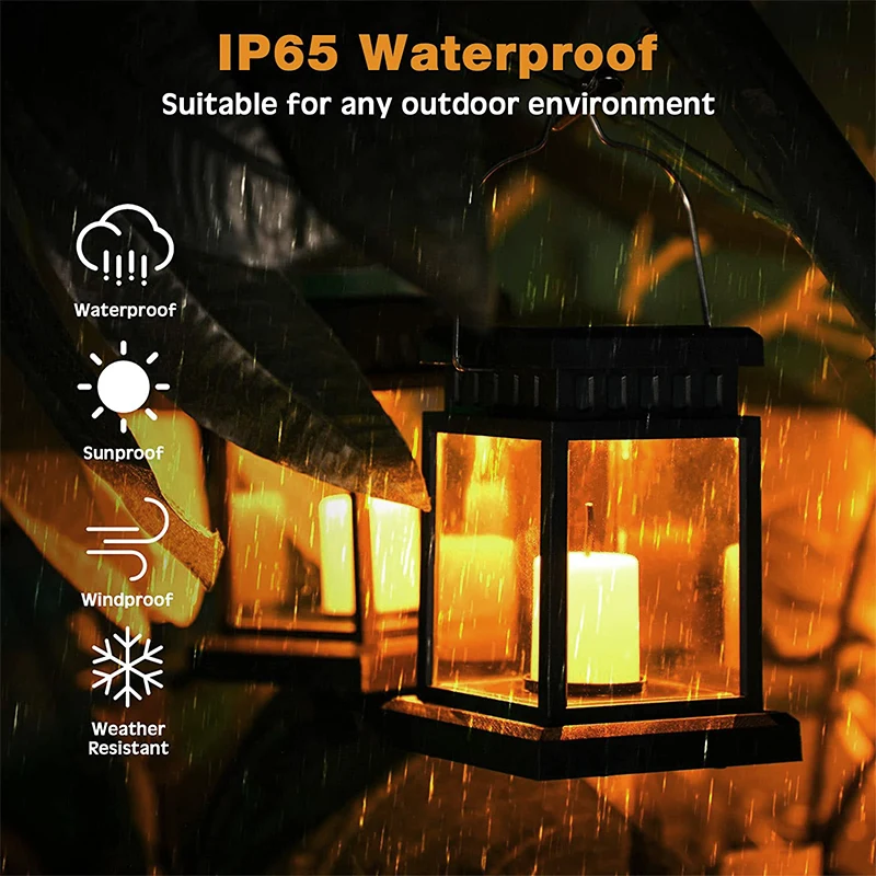

Garden Solar Lights Outdoor Candle LED Lantern Waterproof Hanging Decoration Landscape Lamp Path Yard Patio Walkway Lawn Lamps