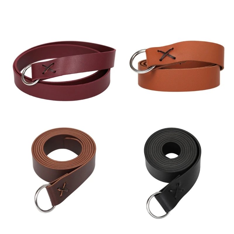 

Men Performance PU Belt Medieval Belt Vintage O-Ring Leather Belt Knot Decors Belt Decorations Knight Belt
