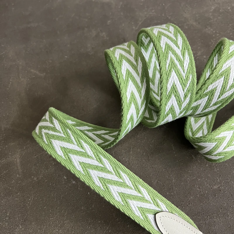 Kelly Buckle Wax Thread Belt Wide Shoulder Belt Woven Bag Belt Single Shoulder Messenger Bag With Round Dot Blue Narrow