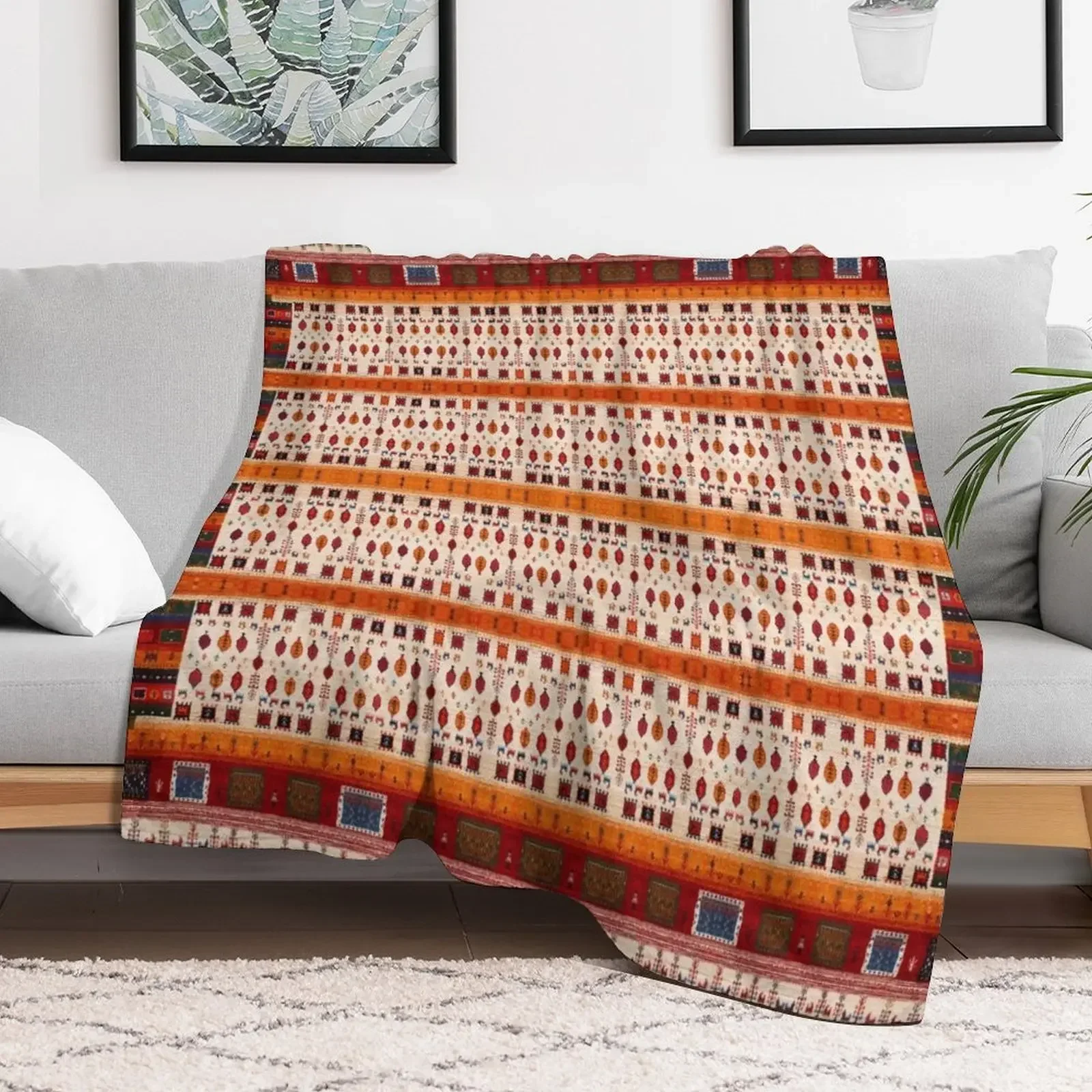 Традиционное богемное берберское винтажное осеннее сезонное одеяло в