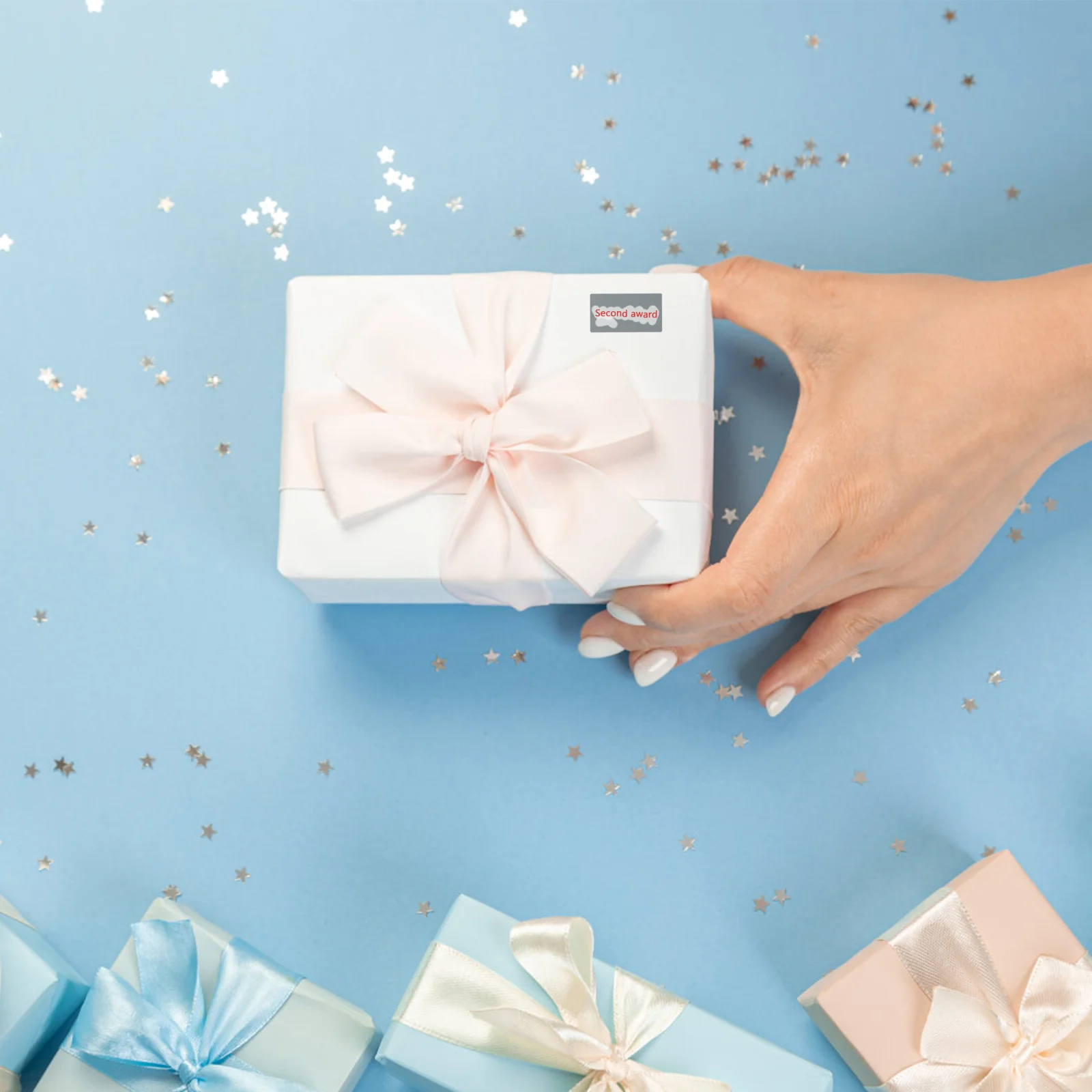 100 шт. наклейки для скретч-карт с подарочной этикеткой серебряные клейкие бирки