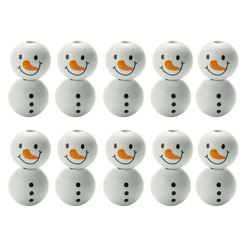 

DIY 20mm Christmas Snowman Wooden Beads Fashion Crafts Kid Toy Bracelet Accessories Beads for Jewelry Making