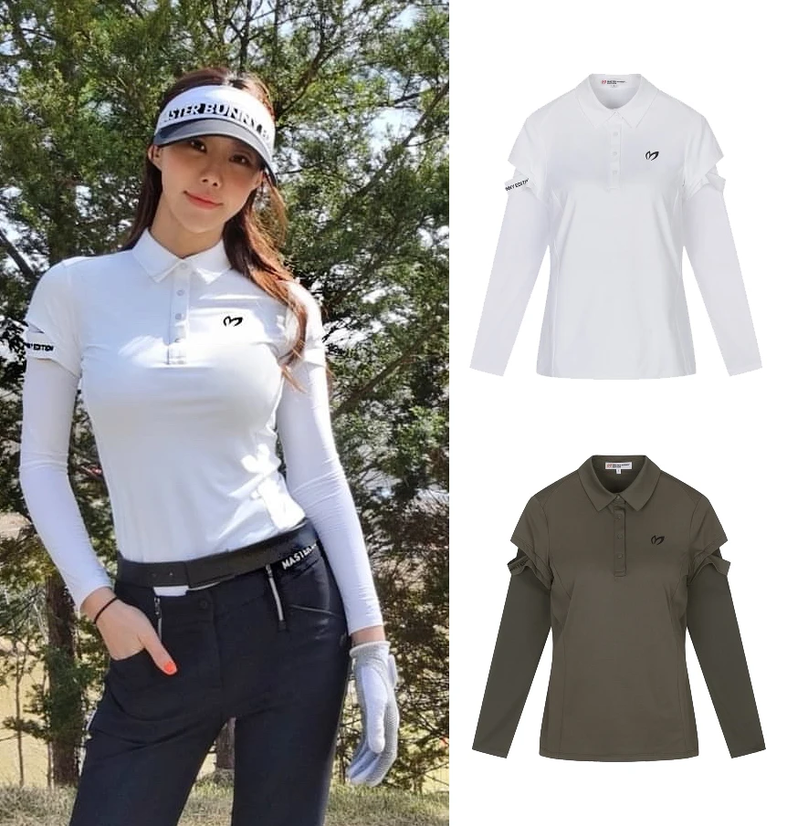 

Golf Shirts Ladies Fashion Polo Shirt Ice Silk Sleevee Elastic Soft Touch Spring/Autumn Outdoor Sports Golf Top