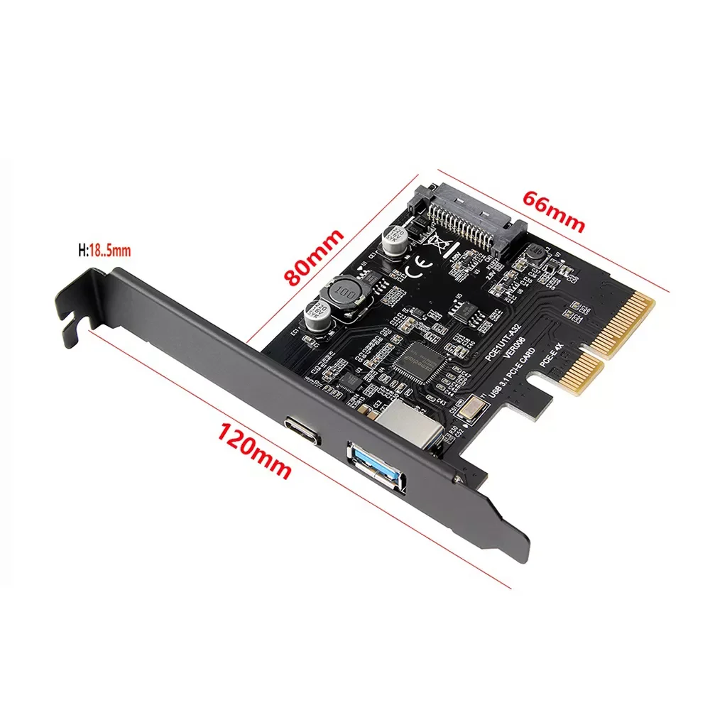 Плата расширения USB3.1 PCI-E x4 к адаптеру Type-C Type-A карта преобразователя 10 Гбит/с