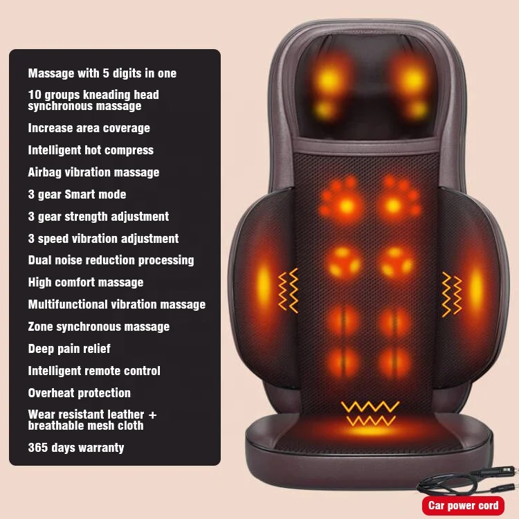 Полноразмерное массажное кресло шиацу для снятия боли в спине красное