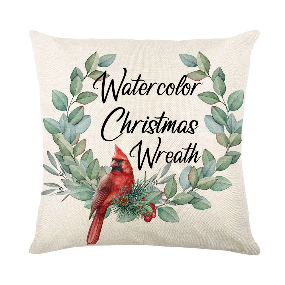 

Christmas Pillow Cover Linen Pillow Case Xmas Ornament Party Decorations Couch Cushion Cover Home Decor Pillowcases