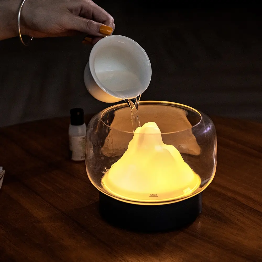 

400ML Moutain View Essential Oil Aromatherapy Difusor BPA Free Aroma Diffuser With Warm and Color LED Lamp Humidificador