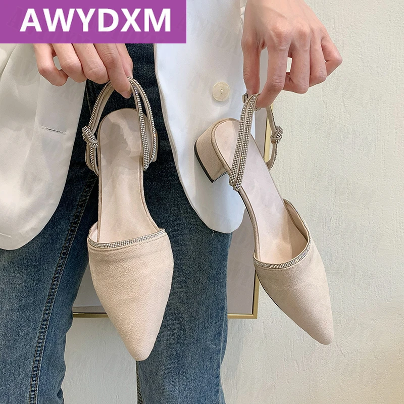 

Женские массивные шлепанцы, вечерние сандалии с кристаллами, дизайнерские шлепанцы под платье, весна-осень 2022