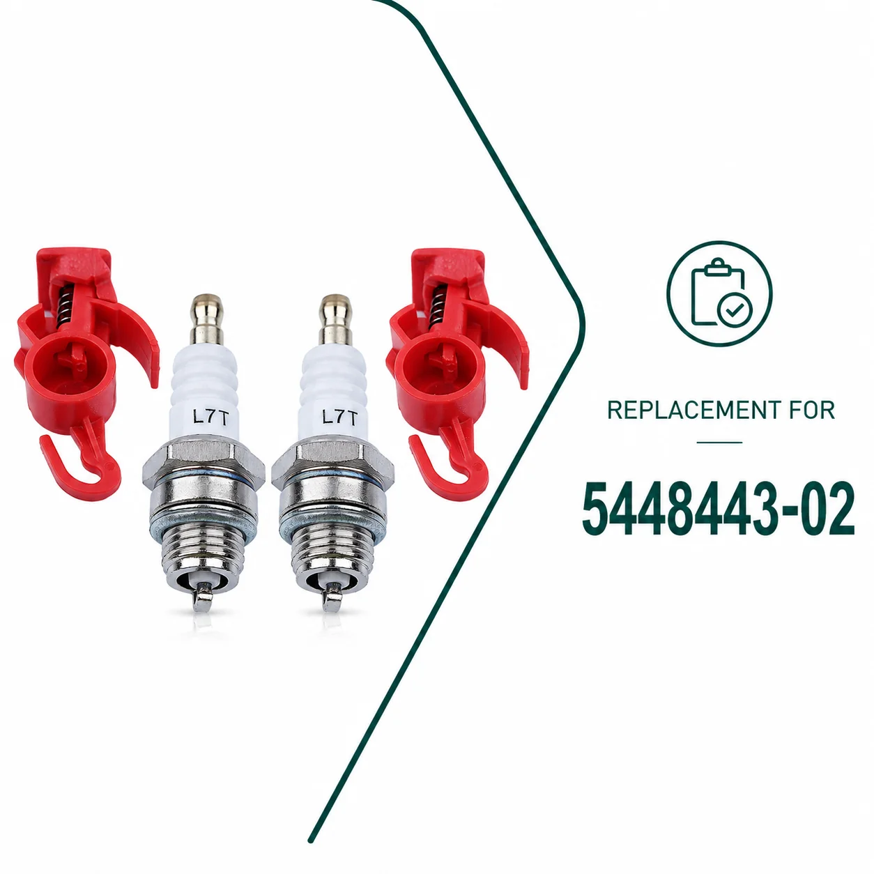Фото Для Husqvarna 135, 135e, 140, 140e, 435, 435e, 440e: 2 шт. выключателей зажигания, 2 шт. свечей зажигания (замена 5448443-02) — Комплект для ремонта бензопилы №2