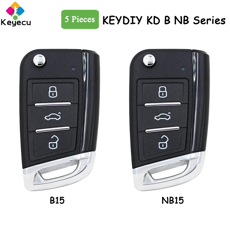 KEYECU 5 шт. KEYDIY KD B NB Series B15 NB15 для MQB 3 кнопки универсальный дистанционный ключ KD900 URG200 +