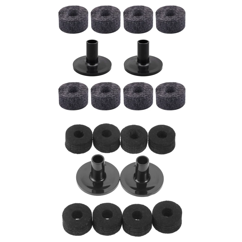 

8Pcs Professional Cymbal Stand 25mm Felt Washer + 2Pcs Cymbal Sleeves Replacement for Shelf Drum Kit 2 Colors