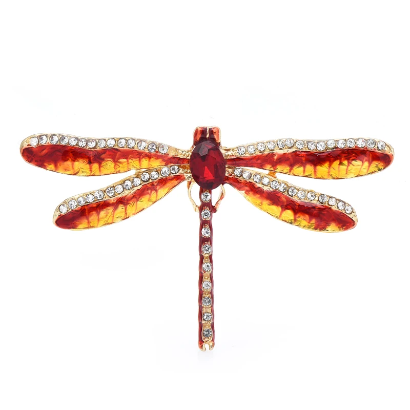 

Wuli&baby Enamel Dragonfly Brooches For Women Unisex 3-color Insects Party Office Brooch Pin Gifts