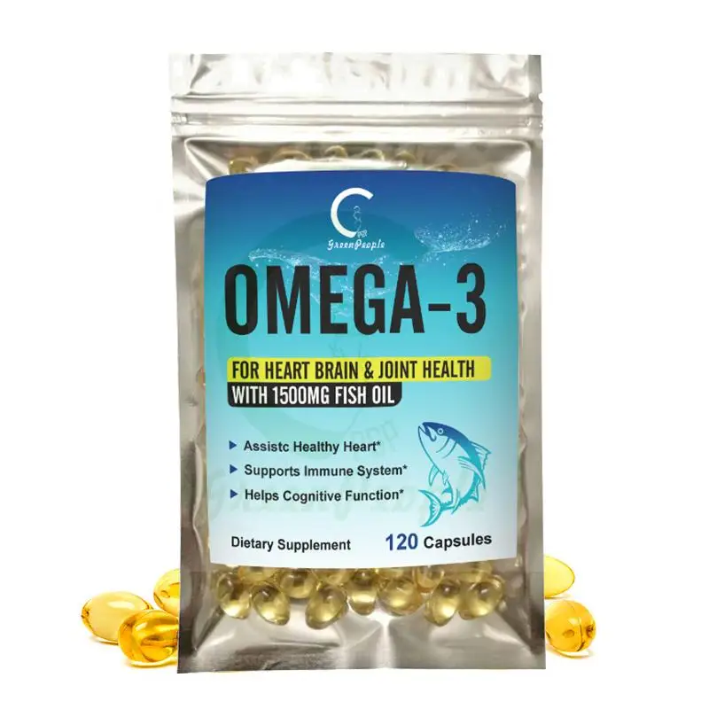 

Пищевые добавки с рыбьим маслом GPGP Greenpeople EPA & DHA, добавка с высокой мощностью Omega 3, поддержка сердца, мозга, суставов, кожи, глаз и иммунного здоровья