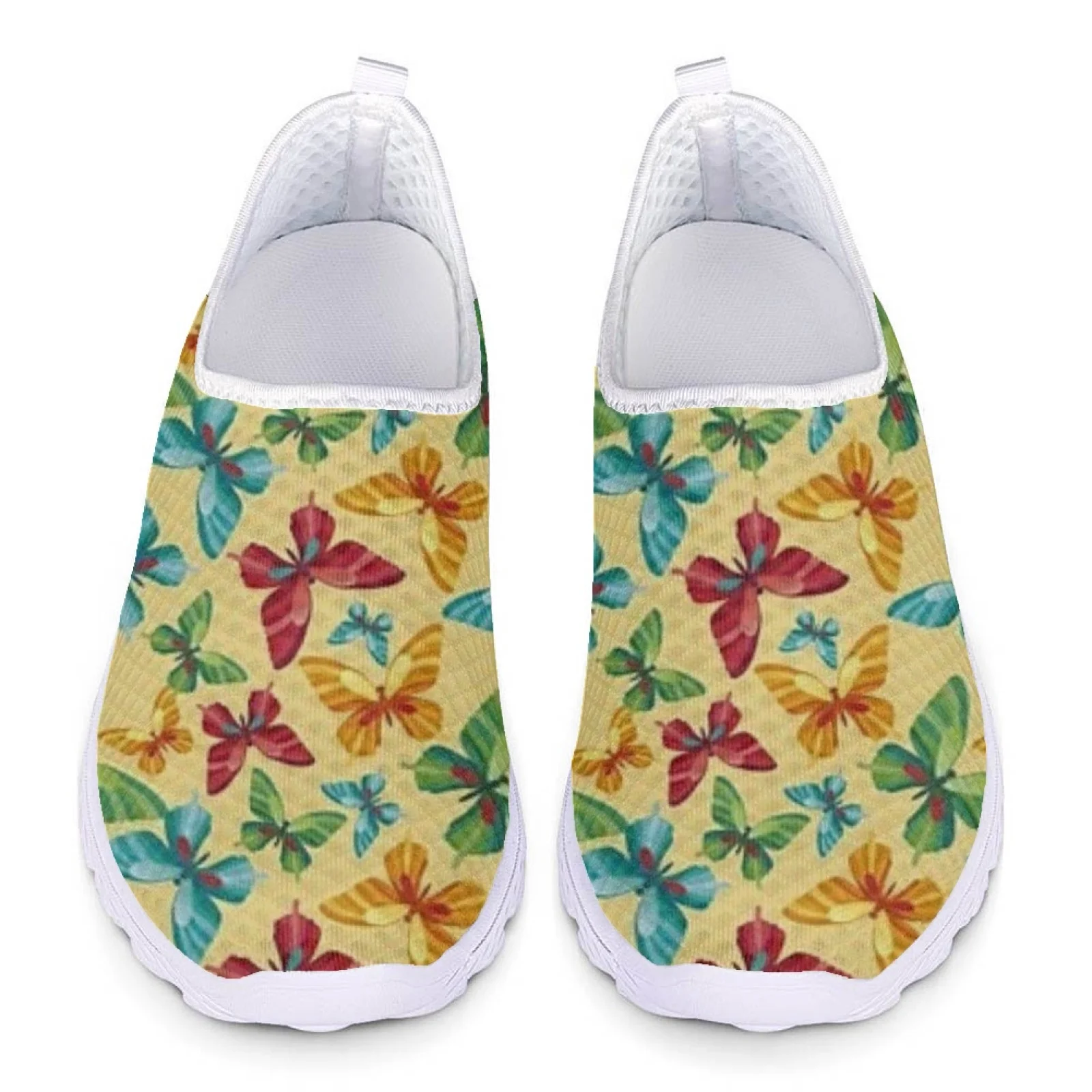 

Женские легкие кроссовки INSTANTARTS, легкие дышащие кроссовки из сетчатого материала с радужным принтом бабочки, удобная прогулочная обувь на плоской подошве для лета