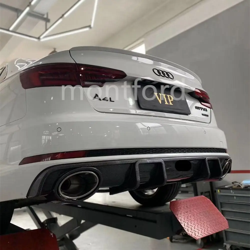 

Выхлопные газовые газоны ABS диффузор, губа на задний бампер для Audi A4 B9 S4 Sline 2016-2019, Стайлинг автомобиля