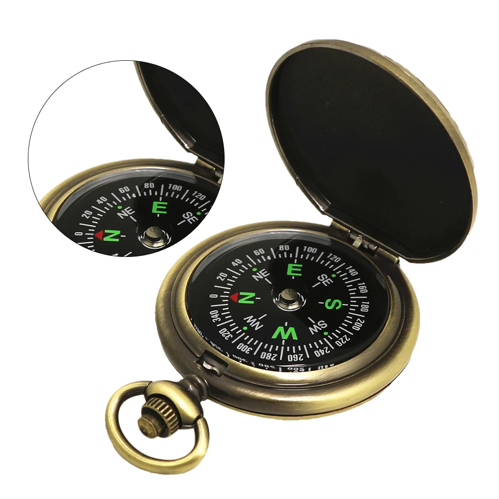 

Functional Compass Mens Pocket Watch Engraved Pocket Compass Metal Compass Endurable Compass Gift Men Brass Compass