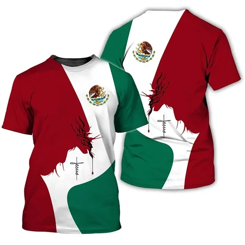 Мексиканские футболки с 3D принтом из полиэстера