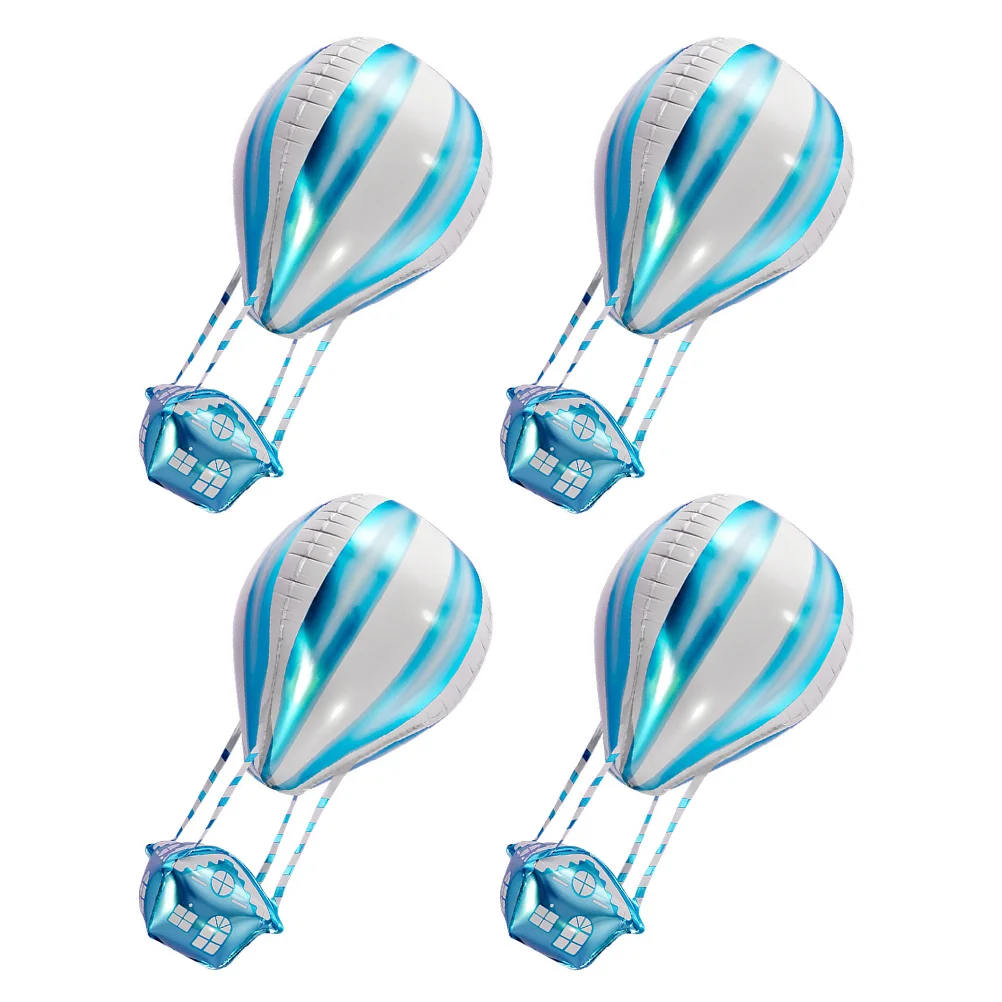 

4Pcs Hot Air Balloon Shape Aluminum Foil Balloons Kids Birthday Party Decoration
