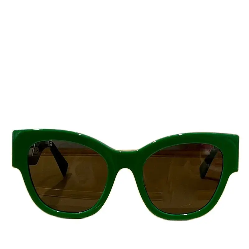 2023 top quality Green plate framed sunglasses Leopard print women's premium resort sunglasses