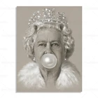 Картина на холсте королева Елизавета II, печать жевательной резинки, настенное искусство для украшения дома