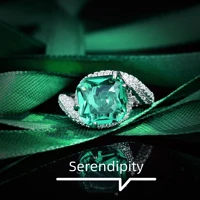 foydjew new simulation paraiba emerald rings lake green high carbon zircon color treasure open adjustable ring for women