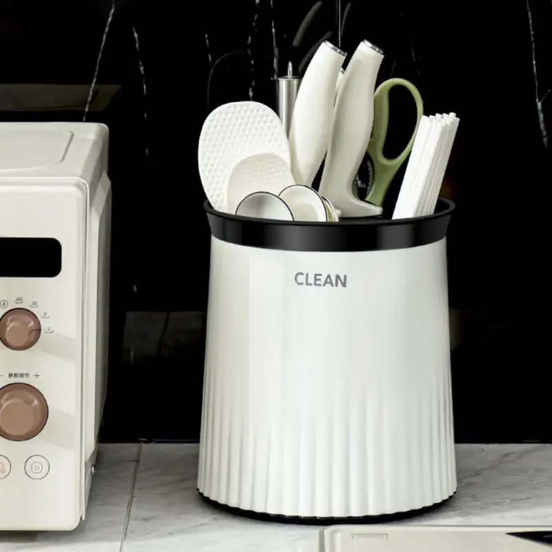 

Simple Style Rotary Knife Holder Rotary Shelf Drain Chopsticks Basket Household Rotary Split Storage Basket Shelf 2023