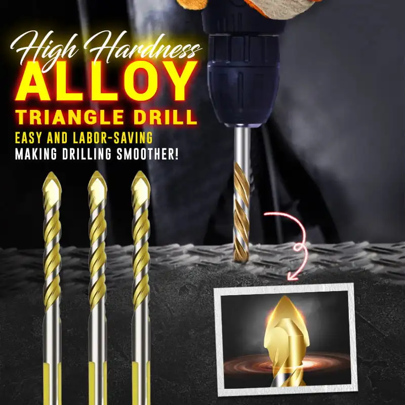 

Mintiml® High Hardness Alloy Triangle Drill Carbide Drill Tile Glass bit for Glass Concrete Marble Tile Wood Cement Drill Bit