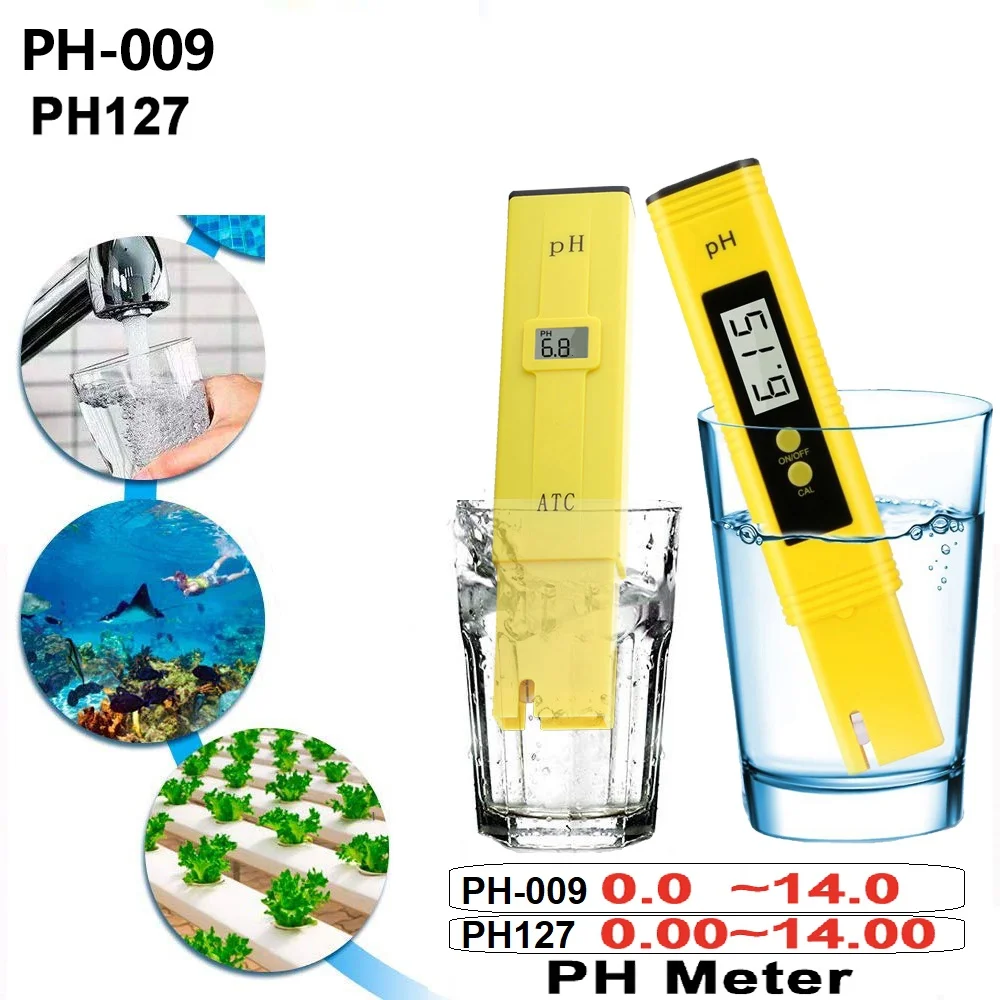 PH-метр Цифровой тестер воды 0-14 PH 0-9990ppm ЖК-дисплей Чистота PPM аквариумный фильтр 3 / 2