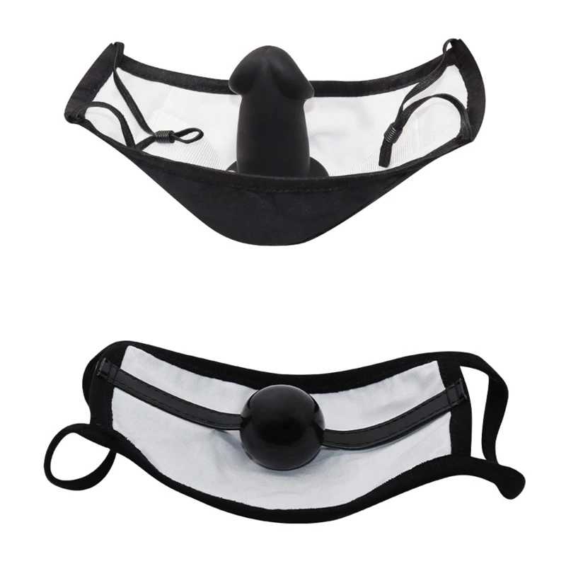 БДСМ бондаж лицо рандомная маска для рта с силиконовым фаллоимитатором/кляп