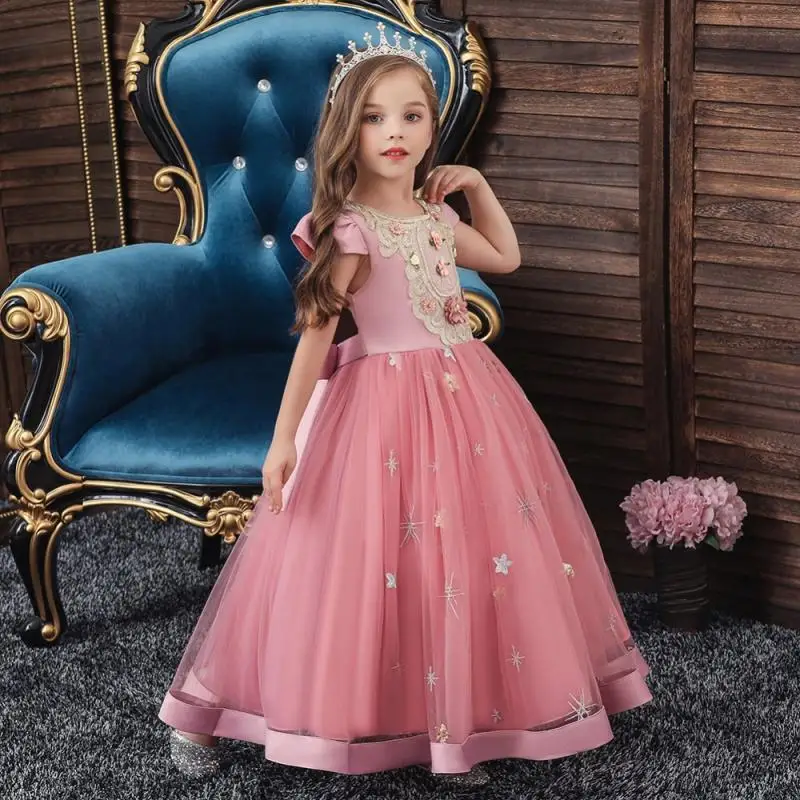 

Christmas Teenage Evening Girls Dress for Prom Party Baby Clothes Princess Satin Wedding Birthday Gown Red Dresses for Teens