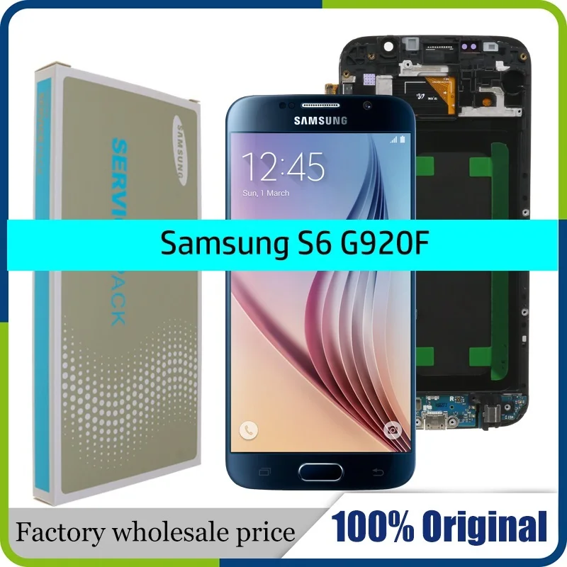 

Super Replacement LCD S6 For SAMSUNG GALAXY S6 G920 SM-G920F G920F G920FD Touch Screen Digitizer Assembly