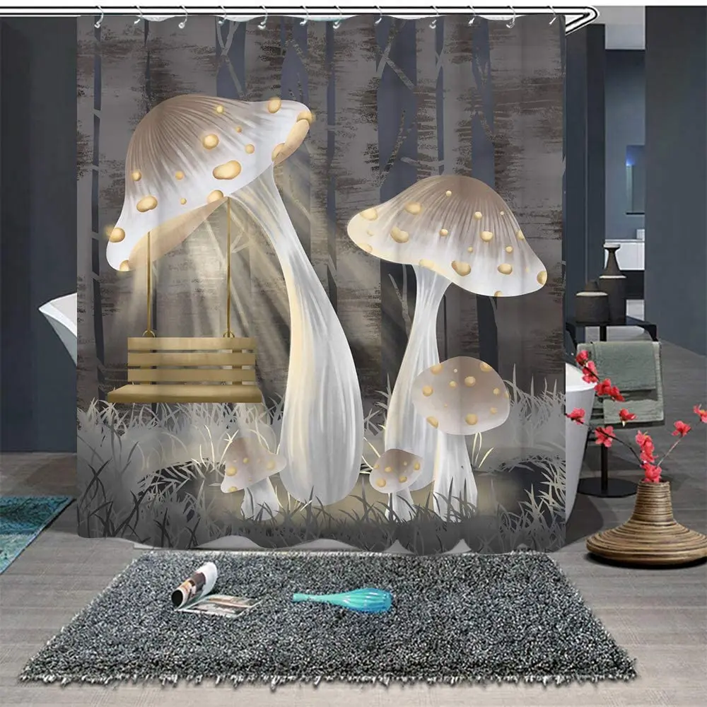 Фантазийная занавеска для ванной комнаты тканевая игривая семейная подсветка в