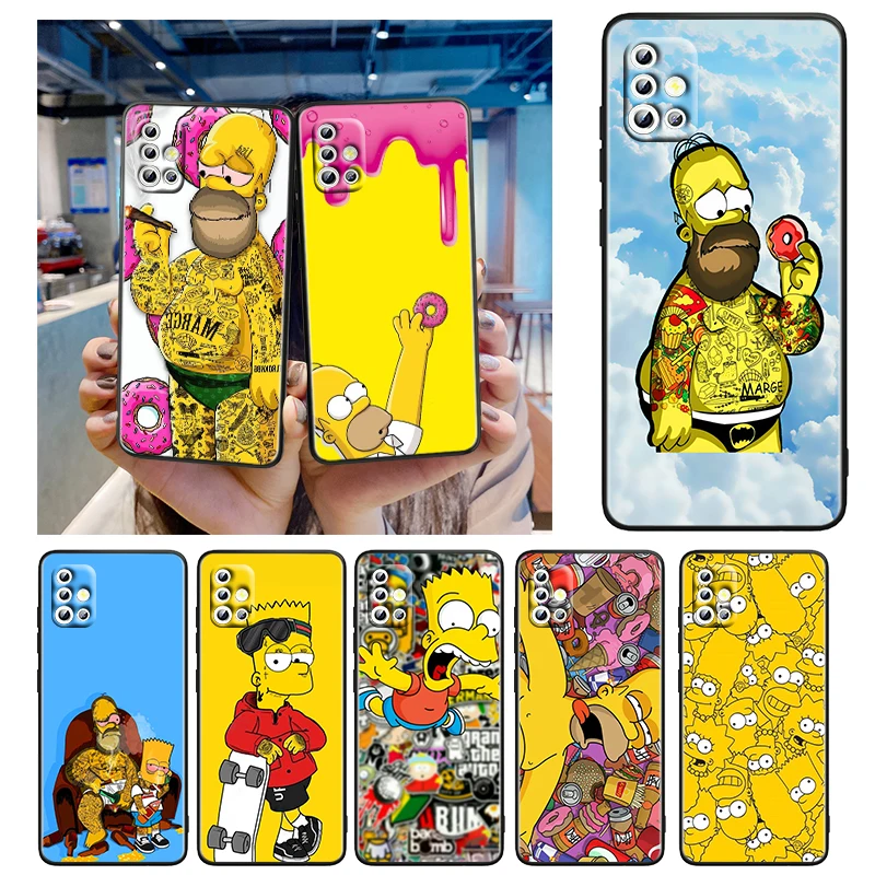 

Disney Anime The Simpsons Case For Samsung A73 A72 A71 A53 A52 A51 A42 A33 A32 A23 A22 A21S A13 A12 A03 A02 S A31 Black Phone