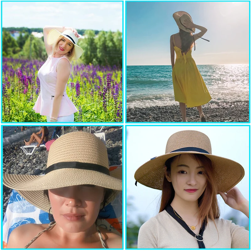 Шляпа женская летняя солнцезащитная с широкими полями 2022