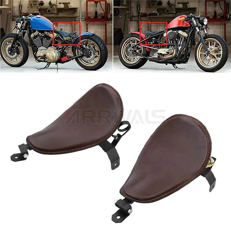 

Коричневый кожаный мотоциклетный весенний Кронштейн для Harley Chopper Bobber Custom Sportster Dyna XL 883 1200 72 48