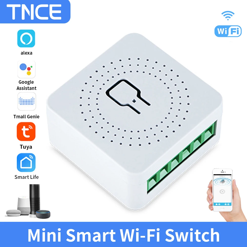 

TNCE Tuya Smart WiFi MINI Switch With Power Monitor 16A Smart Breaker Smart Life Control Support Works With Alexa Google Home