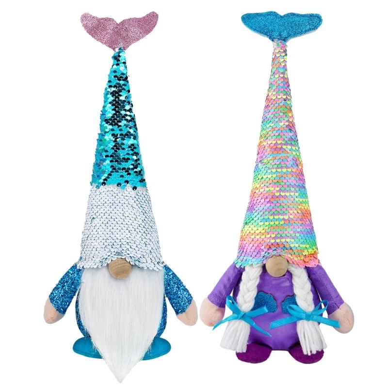 

Christmas Decoration Props Faceless Gnome Christmas Dwarf Fish Decors for Festival Party Bookshelfs Dining Table