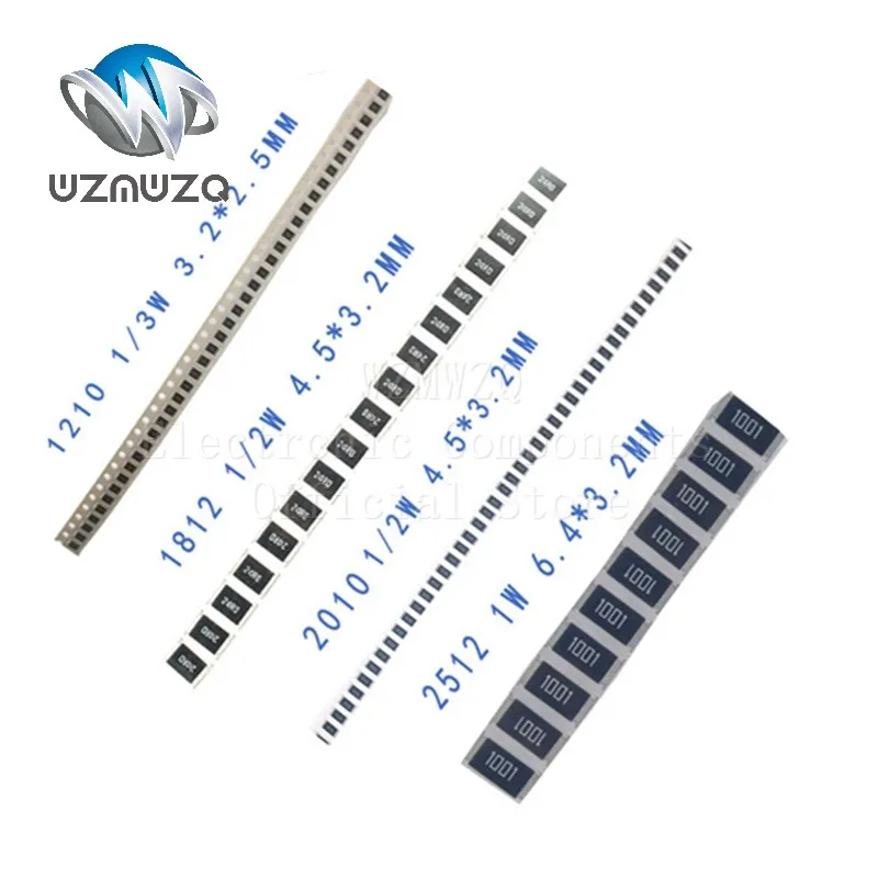 100 шт. 1% SMD резистор 0R ~ 10M 1/2W 1 10 1210 150 220 330 470 510 Ом Ω 1K 680 K 51K 10K 910 1R 10R 100R 220R 330R