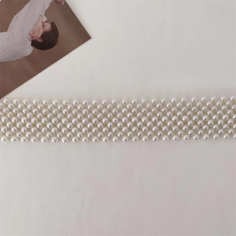 Женский модный вязаный эластичный корсет с жемчугом женское пальто поясом