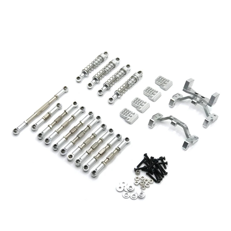 

Metal Steering Link Rod Pull Rod Mounts Shock Absorbers Set For WPL C14 C24 C24-1 1/16 RC Car Upgrade Parts