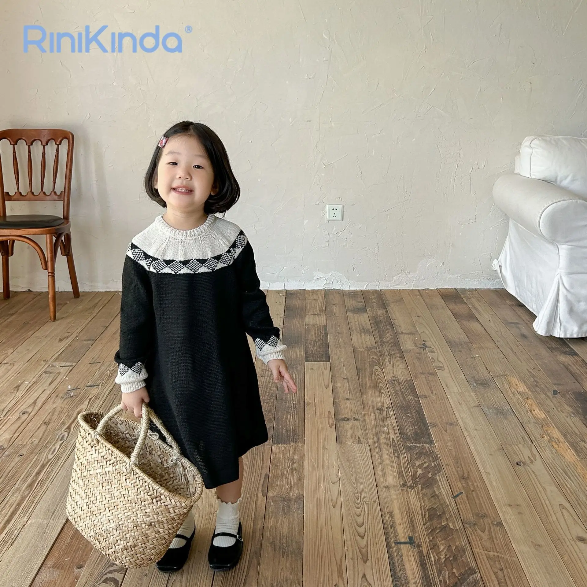 

Casual Girls Dress 2023 New Autumn Winter Girl Dresses Long Sleeve Knitting Dress Toddler Tutu Baby Kids Clothing Girl