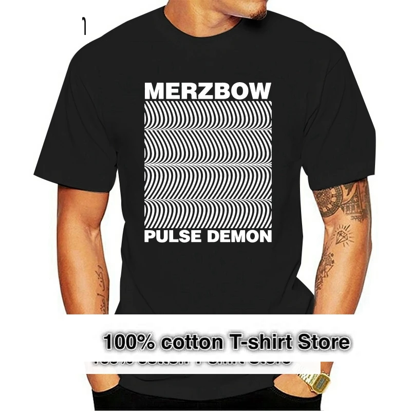 

Футболки Merzbow с импульсным демоном и галлюцинацией, визуальное искусство, хлопковая Футболка с графическим принтом для взрослых, Мужская Че...