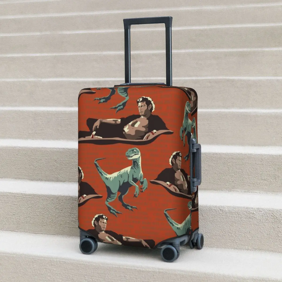 

Jurassic Park Suitcase Cover Jurassic Geniuses Travel Holiday Elastic Luggage Accesories Protector
