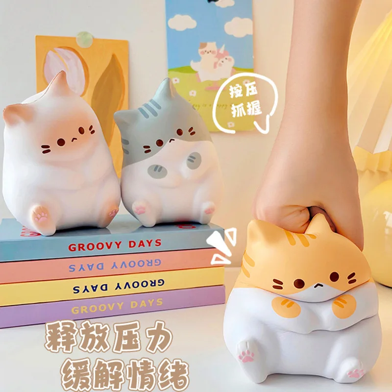 

Kawaii Cat Stress Relief Soft Toy PU Slow Rising Squeeze Anti-Stress Ball Cartoon Desktop Ornament Girl Birthday Gift Wholesale