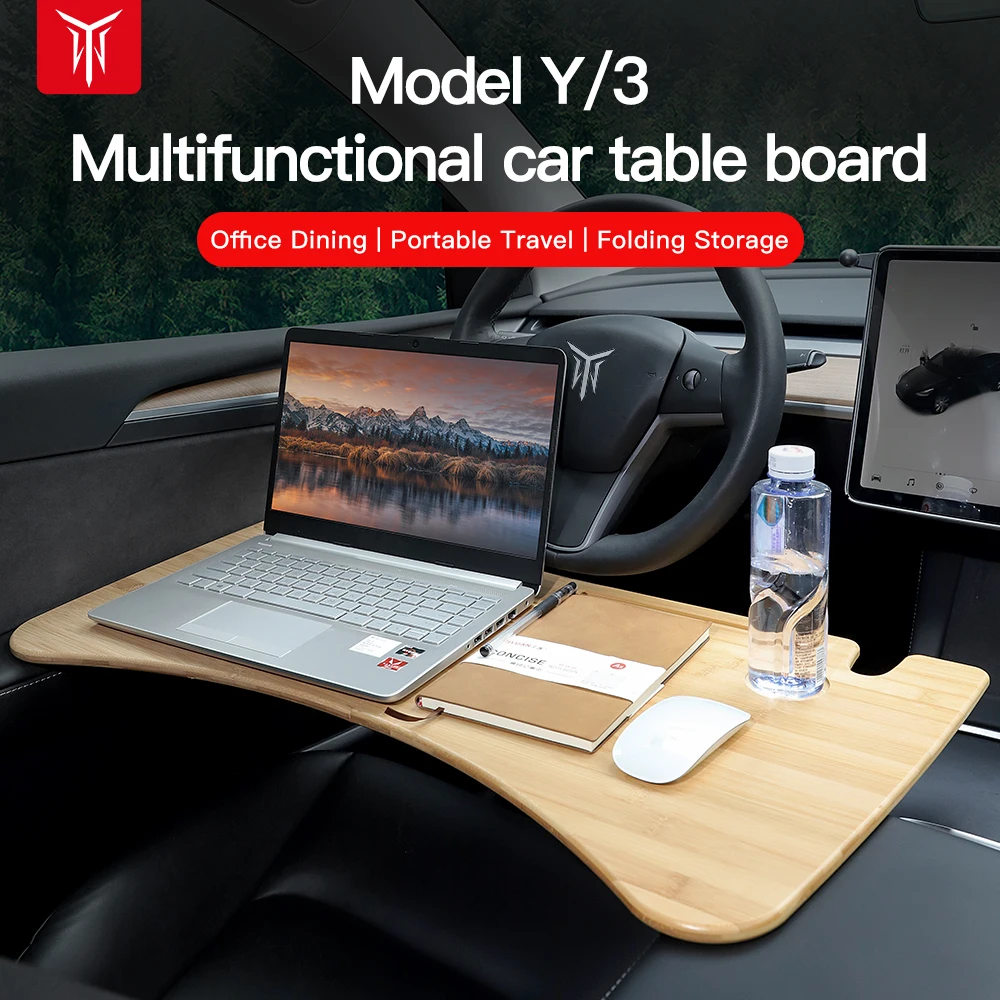 Soporte para mesa de volante de coche Tesla Model 3 Y, accesorio de montaje en escritorio para ordenador portátil, bandeja para comer para Tesla model3