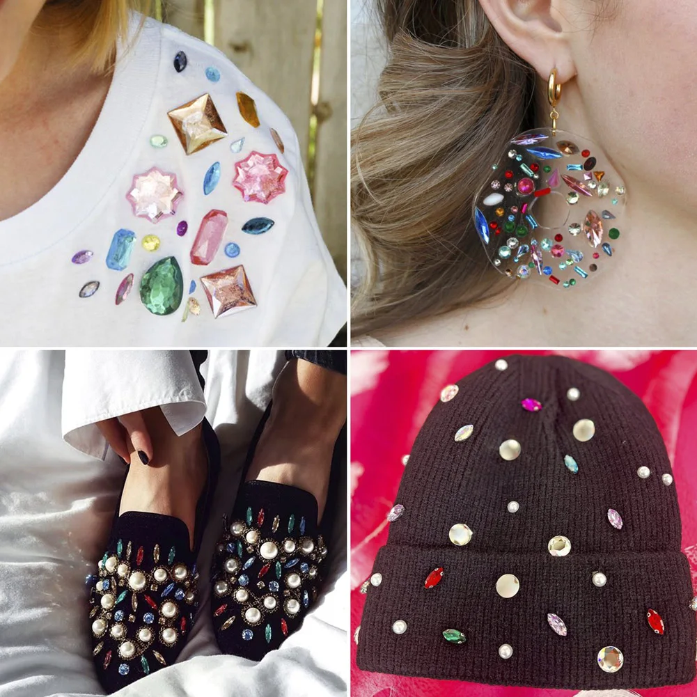 1600 шт. горячая фиксация акриловая искусственная кожа прозрачный граненый