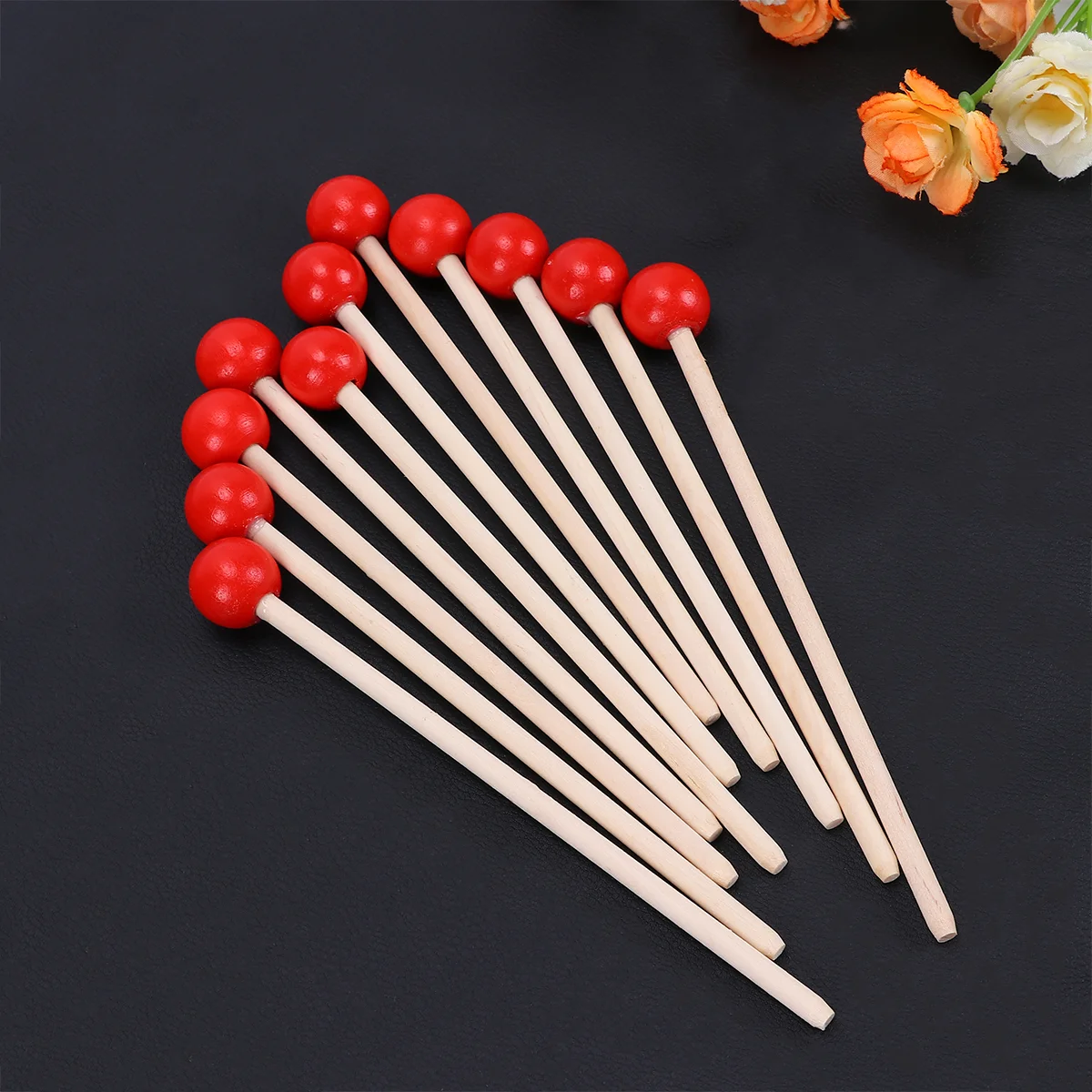 

12 Pcs Musical Tools Instrument Supply Wooden Drumsticks Keyboard Durable Mallet Piano Percussion Accessory Handle Timbales