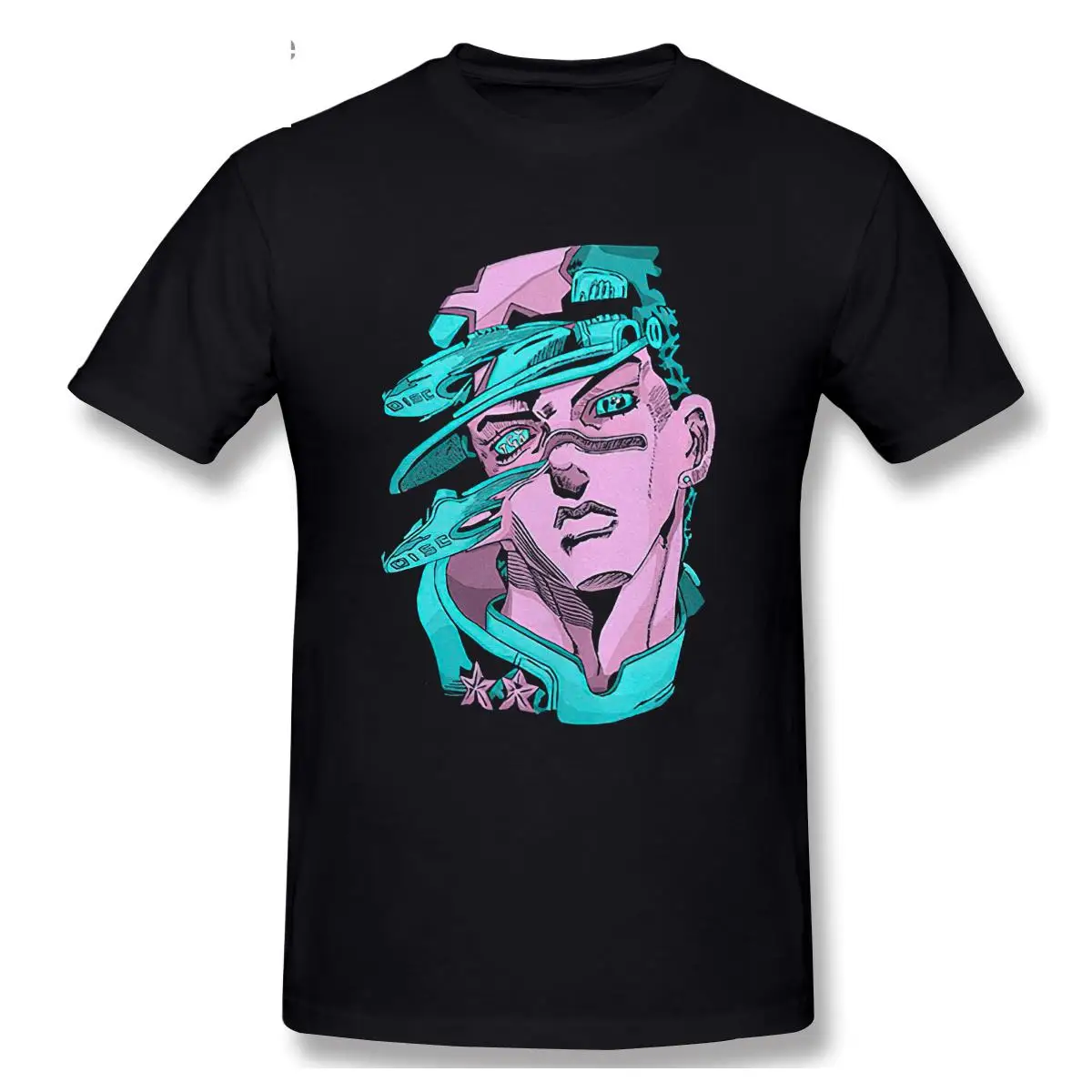 

Fashion Jojo Bizarre Adventure Shirt Men Short Sleeved Retrowave Neon Tshirt Manga T-shirt Vaporwave Japan Anime Tee Tops 02